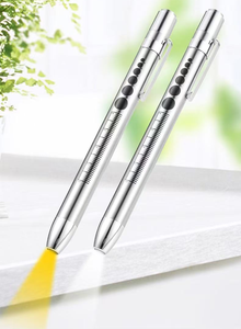 Lampe torche médicale avec jauge pupillaire et règle, pour l'examen de la gorge, des oreilles, du nez et des yeux (ORL), pour infirmières et médecins, lumière blanche et jaune, lampe stylo d'infirmière - Product Image 4