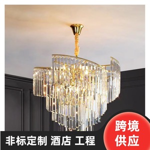 Crystal Chandelier Oval Gold E27 <b>LED</b> <b>Light</b> Source Project Lighting Design Mounted Switch Control 5-Year Warranty - Product Image 1
