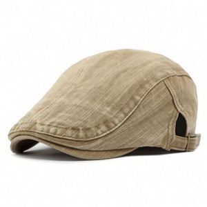 Casquette Gatsby en coton lavé unisexe pour hommes et femmes, casquette élégante de style newsboy, couleur unie de qualité supérieure - Product Image 5