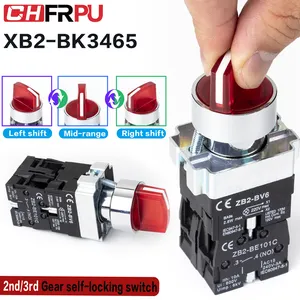 Light Push Button Switch XB2 Push Button Switch With LED Indicator Light / Self-locking Knob Switch With TWO Gears Of Third Gear