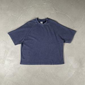 Camiseta Oversize de Manga Raglán con Tejido Waffle para Hombre, Estilo Vintage Desgastado, Streetwear, Algodón Pesado, Diseño con Salpicaduras de Pintura - Product Image 2