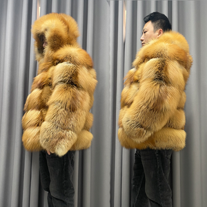 <span class=keywords><strong>Cappotto</strong></span> invernale caldo di lusso in vera <span class=keywords><strong>pelliccia</strong></span> di volpe rossa naturale di alta qualità <span class=keywords><strong>cappotto</strong></span> da combattente con cappuccio da uomo abbinato all'ingrosso personalizzato - Product Image 3