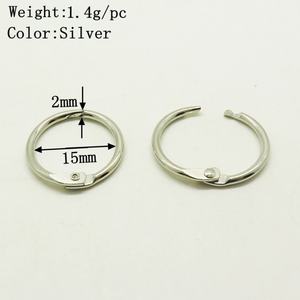 Anneau de reliure pour feuilles mobiles EWANG 0,6 pouce en métal argenté, anneau en O à charnière nickelé - Product Image 3