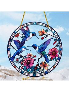1pc Acrílico Hummingbird Suncatcher, 2D Rodada Janela Pingente de Vitral para Pátio, Jardim, Varanda, Home Decor, Sala, Presente de parede - Product Image 2