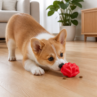 Balle distributrice de friandises pour chien TPE, design ovale irrégulier, moderne et classique, jouet interactif de distribution de nourriture, jouet à mâcher résistant aux morsures, jouet à mâcher pour les dents molaires