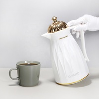 Jarra Térmica de Vidrio Rosa con Interior de Plástico, Aislada al Vacío, Estilo Árabe, para Té, Café, Fabricada por WUJO