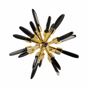 Scultura Decorativa in Vetro a Forma di Stella con Accenti Metallici per Arredamento Casa, Tavolo, Soggiorno, Bagno - Product Image 4