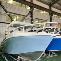 Nouveau bateau de pêche en aluminium soudé de 7,5 m (25 pieds) avec moteur hors-bord, haute vitesse, pour la navigation en mer et en rivière, bateau de luxe avec cabine sportive, à vendre