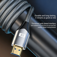 Câble PARAMOUNT en alliage d'aluminium tressé pour conducteur 24-30AWG, 8K Ultra HD pour PC, TV et projecteur, 3m