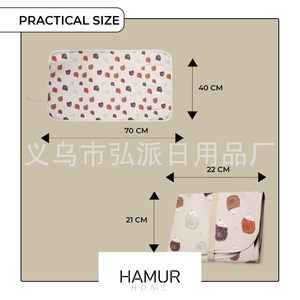 Cambiador portátil para bebés de 70x40cm con funda estampada para viajes y uso doméstico - Product Image 4