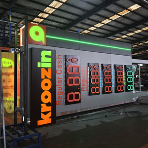 Panneau d'affichage LED extérieur personnalisé de 18 pouces, contrôlé par RF, avec animation, pour prix du gaz et de l'huile, certifié IP65, pour pylône de station-service - Product Image 1