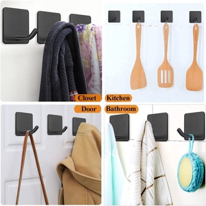 Heavy-Duty Stainless Steel Adhesive <b>Towel</b> <b>Hook</b> Silver Bathroom and Kitchen Storage Hanger with Sticky <b>Hooks</b> Wall Coat Rack - Product Image 4