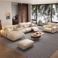 Canapé-lit électrique multifonctionnel en cuir et tissu de luxe moderne pour appartement, salon, avec couvercle de tasse rabattable