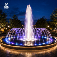 Fuente Decorativa de Acero Inoxidable para Exteriores con Luz LED Multicolor, Fuente Circular de Agua para Resorts, Paisajismo Comercial