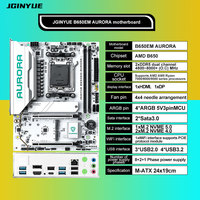 Carte mère JGINYUE B650EM AURORA Micro ATX compatible avec les processeurs AM5 Ryzen 7000/8000/9000 pour ordinateur de bureau
