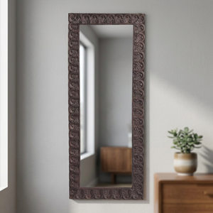 Traditional Wooden Carved <b>Rectangle</b> <b>Mirror</b> Frame <b>Wall</b> Mounted Home Use - Product Image 3