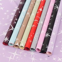 Vente directe fabricant – Papier d'emballage pour fleurs fraîches, style coréen, enduit Ouya, recyclable, imperméable, bicolore, avec feuille d'argent pour bouquets
