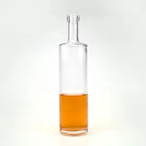 Alkollü içecekler için meşrubat dolum makinesi yuvarlak cam alkollü içme şişesi tedarikçiler cam şişeler