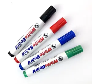 Marcadores clássicos e duráveis para apagar a seco, conjunto de marcadores pretos personalizados em 4 cores, marcadores escolares clássicos e duráveis, quadro branco para escritório