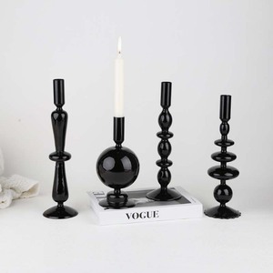 Nordic Candlestick Black 4-teiliges Set Kerzenhalter Kerzenhalter Glas kerzenhalter für Tisch dekoration - Product Image 3