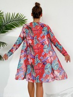 Conjunto de Bikini de 3 Piezas con Estampado de Joyería, Cintura Alta, para Mujer, a la Moda, Floral, Sexy, Traje de Baño, Ropa de Playa, Transpirable y Ecológico, Venta al Por Mayor
