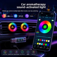 Diffuseur d'arômes pour voiture à fixation sur grille d'aération, lumière d'ambiance, commande vocale, activation sonore, lumière rythmique intelligente, 3V, ajustement standard