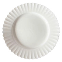 Vente en gros d'assiettes de mariage élégantes en porcelaine blanche embossée, ensemble d'assiettes à dîner pour la décoration
