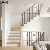 Garde-corps d'escalier intérieur DVN, poteaux de balustrade modernes noirs simples/doubles rectangulaires, garde-corps de balcon intérieur en fer forgé