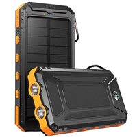 Banque d'alimentation solaire étanche pour l'extérieur 10000mAh, coque robuste, lampe torche lumineuse, multi-ports, chargez 3 appareils simultanément, OEM personnalisé