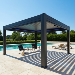 Pérgola Eléctrica de Aleación de <span class=keywords><strong>Aluminio</strong></span> Elegante <span class=keywords><strong>con</strong></span> Toldo Ajustable y Función de Control Remoto, Ideal para Terrazas de Villas de Lujo - Product Image 1