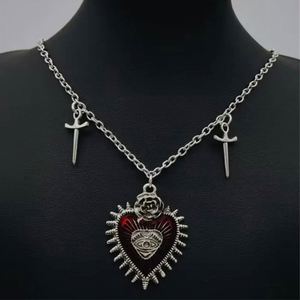 Gothic Vampire Bat Pendant Necklace Halloween Jewelry Accessories for Women Men Blood Crystal Thorn Paganism Witch <b>Choker</b> Chains - Product Image 4