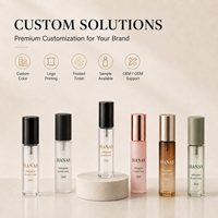 Ensemble de flacons de parfum miniatures portables de 3 ml, couleur personnalisée, étiquette privée, brume fine, anti-fuite, recyclables, promotion de la marque, échantillon de parfum