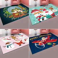 Tapis de salon en velours cristal antidérapant, tapis de sol festif pour intérieur, chambre à coucher, fête de fin d'année