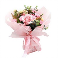 Kado Hari Ibu Kertas Pembungkus Bunga Buket Korea 56x56cm Lapisan PE Anti Air