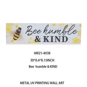 Abeille décoration de maison Plaque murale en métal grand signe en métal Plaque murale décoration d'art - Product Image 5