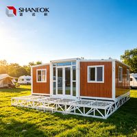 Maison conteneur extensible à double aile de 20 pieds/40 pieds, préfabriquée et mobile, pour camping/bureau/OEM