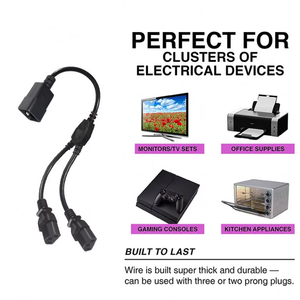 สายต่อพ่วงคอมพิวเตอร์กับ PDU แบบ IEC C20 ถึง IEC C13 ชุดสายเคเบิลสองช่องเสียบ - Product Image 2