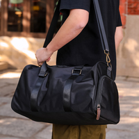 Sac de voyage en toile beige, grande capacité, imperméable, pour la gym, les voyages, les week-ends, avec compartiment pour chaussures, bandoulière, pour hommes et femmes