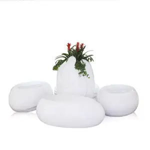 Creative Egg Shape Round Garden Chair Fiberglass Flower Pot For Public