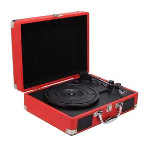 Lecteur de vinyle portable couleur personnalisée, tourne-disque 3 vitesses, connectivité Bluetooth, système audio style valise pour la maison et le bureau - Product Image 2
