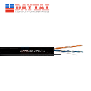 Câble LAN UTP CAT5E OEM 2 paires, câble Ethernet CAT5e extérieur avec messager pour réseau industriel - Product Image 2