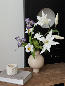 Haute qualité Real Touch fleurs artificielles <span class=keywords><strong>Alstroemeria</strong></span> fleurs de lys blanc mariage romantique et décoration de la maison - Product Image 3