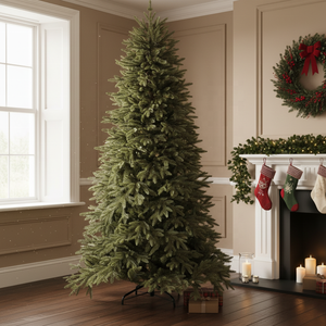 Sapin de Noël artificiel réaliste en cèdre floqué pour décoration intérieure, fenêtre et fêtes - Product Image 3