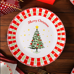 Wholesale Custom Merry Christmas Tree Ceramic <b>Dinnerware</b> <b>Set</b>, Festive Porcelain Tableware <b>for</b> Xmas Party, Free Design Available - Product Image 3