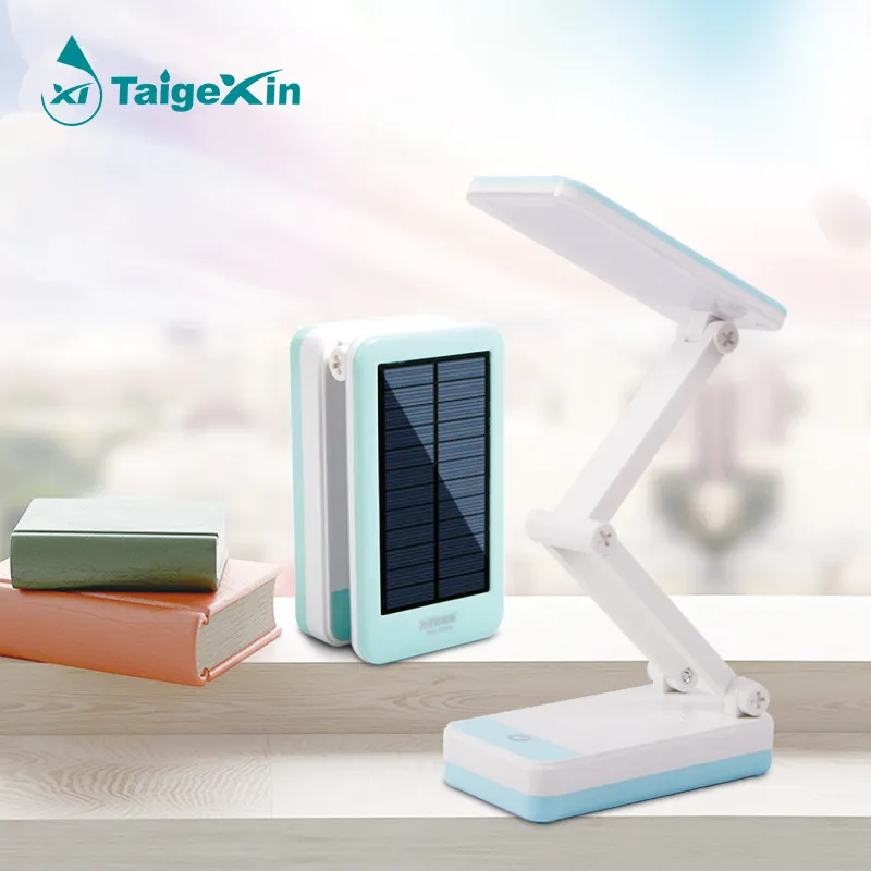 Portable Rechargeable LED Desk Lamp Eyecaring Foldable Table Lamp High Brightness Adjustable Modern study lamp with Solar Panel
