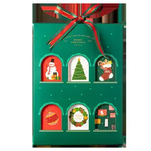 Caja de regalo con calendario de Adviento de Navidad, suministro de embalaje de lujo