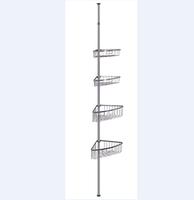 Support de douche télescopique magique 4 étagères d'angle sans perçage étagère d'angle de douche de salle de bain