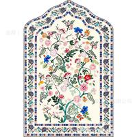 Tapis de prière musulman en polyester lavable et rembourré pour la maison et la mosquée, 70x110cm, tufté à la main, avec envers en latex et poils plats, vente en gros