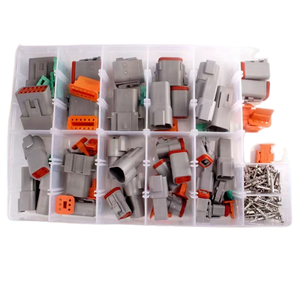 Caja de conector alemán, accesorio automotriz de <span class=keywords><strong>2</strong></span> pines a <span class=keywords><strong>3</strong></span>, 4, 5, 6, 8 y 12 Pines, impermeable, macho y hembra, cantidad personalizada - Product Image 1