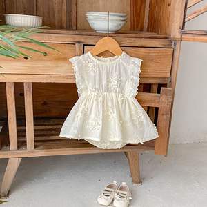 Renren Nuevo Mono de Verano para Bebé Niña, de Algodón con Bordado de Encaje y Mangas con Volantes, Estilo Princesa, Lindo Body para Bebés de Un Mes a Un Año - Product Image 2